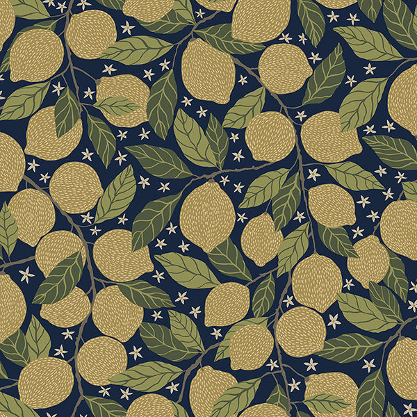 media image for Lemona Navy Fruit Tree Wallpaper 231