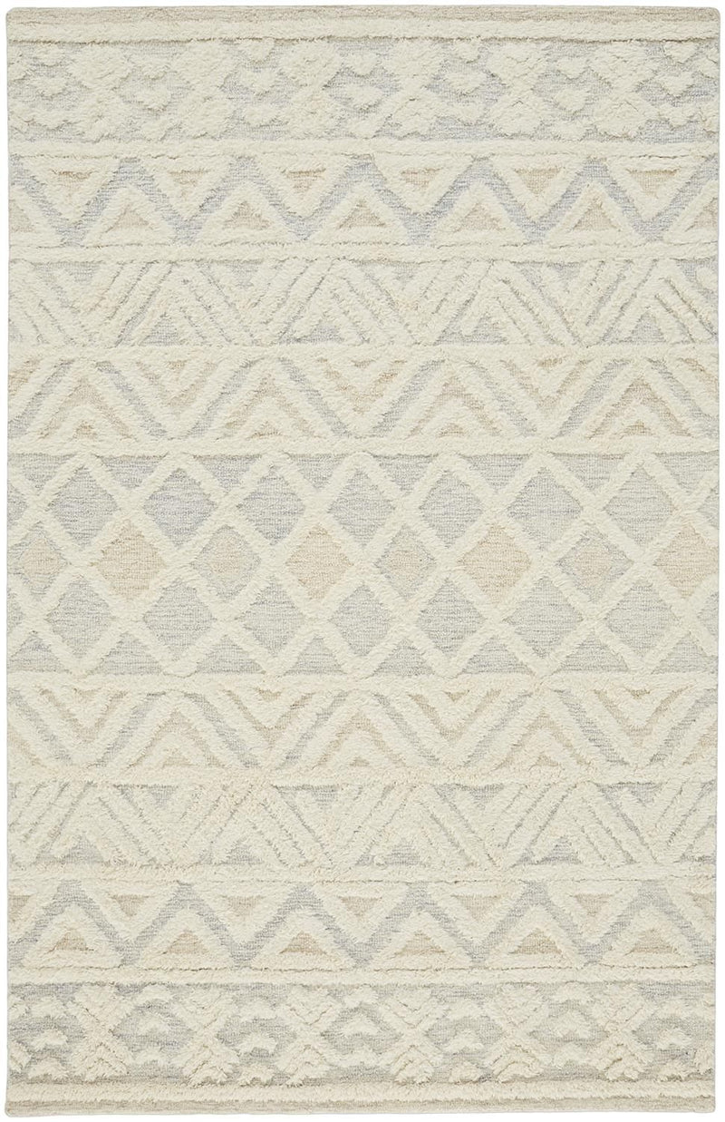 media image for Elika Ivory and Blue Rug by BD Fine Flatshot Image 1 298