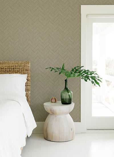 product image for Kaliko Green Wood Herringbone Wallpaper from the Flora & Fauna Collection by Brewster Home Fashions 90