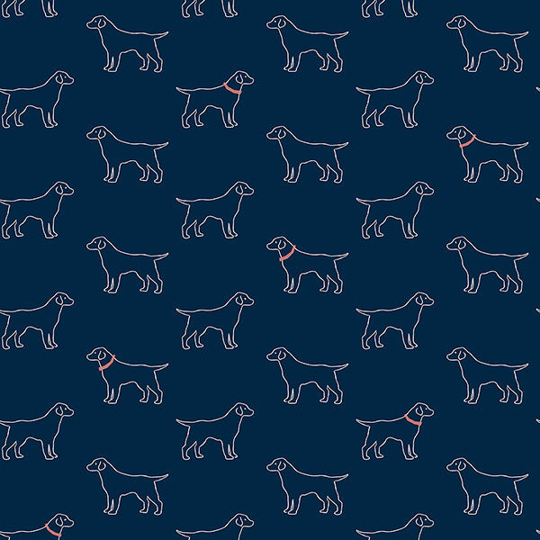 media image for Yoop Dark Blue Dog Wallpaper from the Flora & Fauna Collection by Brewster Home Fashions 212