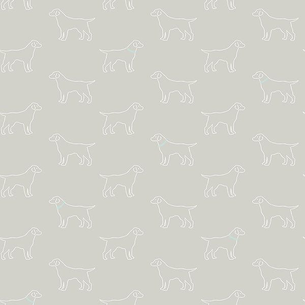 media image for Yoop Grey Dog Wallpaper from the Flora & Fauna Collection by Brewster Home Fashions 240