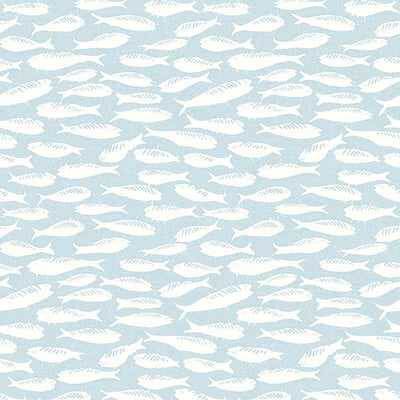 product image for Nunkie Aqua Sardine Wallpaper from the Flora & Fauna Collection by Brewster Home Fashions 9