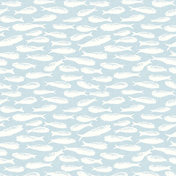 media image for Nunkie Aqua Sardine Wallpaper from the Flora & Fauna Collection by Brewster Home Fashions 256