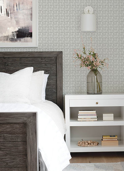 product image for Jellia Charcoal Petal Geometric Wallpaper from the Flora & Fauna Collection by Brewster Home Fashions 56