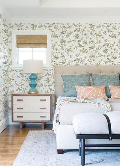 product image for Jinjur Light Yellow Bird Trail Wallpaper from the Flora & Fauna Collection by Brewster Home Fashions 81