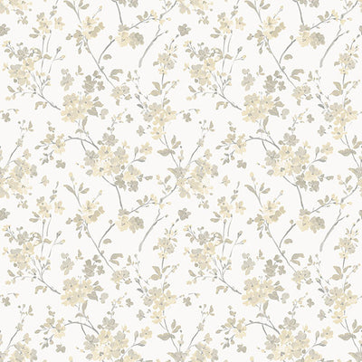 product image for Glinda Light Yellow Floral Trail Wallpaper from the Flora & Fauna Collection by Brewster Home Fashions 53