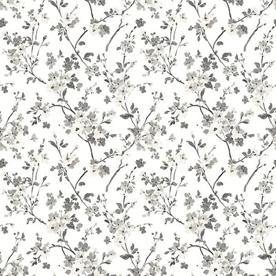 product image of Glinda Black Floral Trail Wallpaper from the Flora & Fauna Collection by Brewster Home Fashions 586