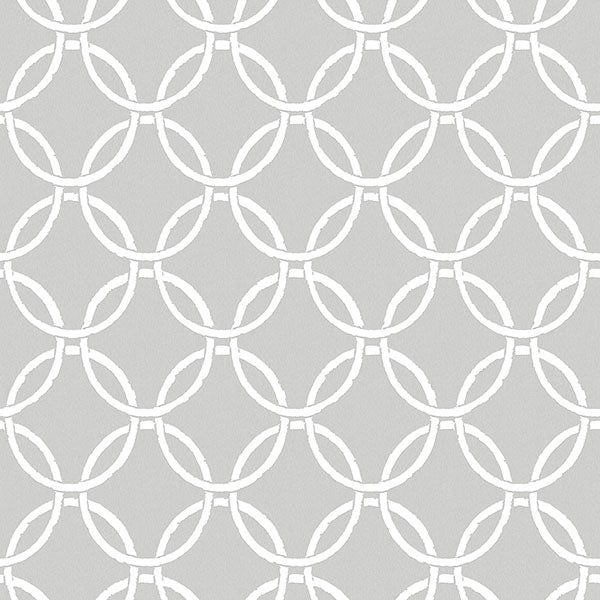 media image for Quelala Grey Ring Ogee Wallpaper from the Flora & Fauna Collection by Brewster Home Fashions 283