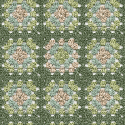 product image for Maud Green Crochet Geometric Wallpaper from the Thoreau Collection by Brewster 23