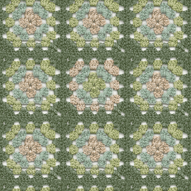 media image for Maud Green Crochet Geometric Wallpaper from the Thoreau Collection by Brewster 219