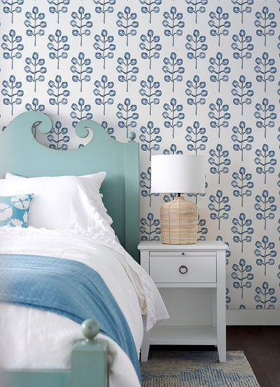 product image for Plum Tree Blue Botanical Wallpaper from the Thoreau Collection by Brewster 70