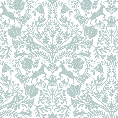 product image for Forest Dance Aqua Damask Wallpaper from the Thoreau Collection by Brewster 93