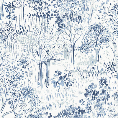 product image of Walden Navy Forest Wallpaper from the Thoreau Collection by Brewster 543