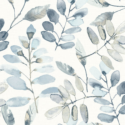 product image for Pinnate Blue Leaves Wallpaper from the Thoreau Collection by Brewster 13