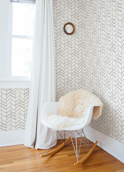 product image for Fletching Grey Geometric Wallpaper from the Thoreau Collection by Brewster 53