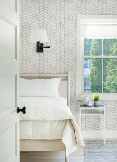 product image for Fletching Grey Geometric Wallpaper from the Thoreau Collection by Brewster 15