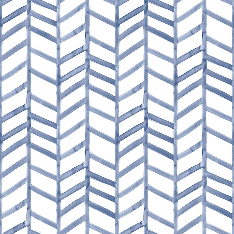 media image for Fletching Navy Geometric Wallpaper from the Thoreau Collection by Brewster 236