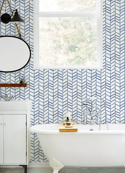 product image for Fletching Navy Geometric Wallpaper from the Thoreau Collection by Brewster 57