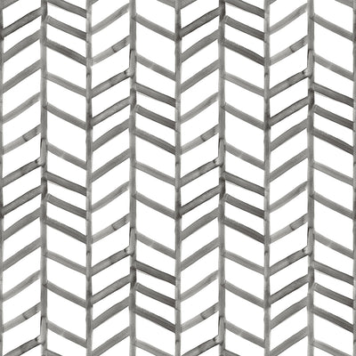 product image of Fletching Black Geometric Wallpaper from the Thoreau Collection by Brewster 577