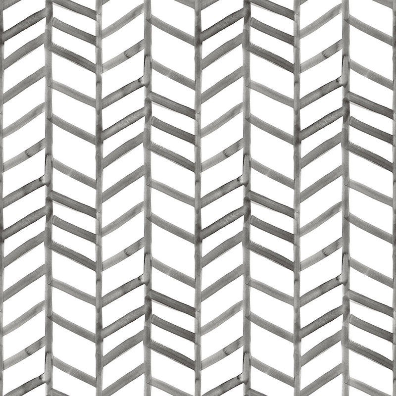 media image for Fletching Black Geometric Wallpaper from the Thoreau Collection by Brewster 273