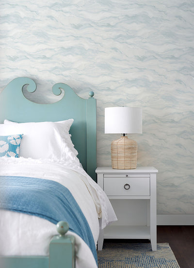 product image for Cirrus Blue Wave Wallpaper from the Thoreau Collection by Brewster 87