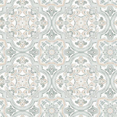 product image for Concord Coral Medallion Wallpaper from the Thoreau Collection by Brewster 16