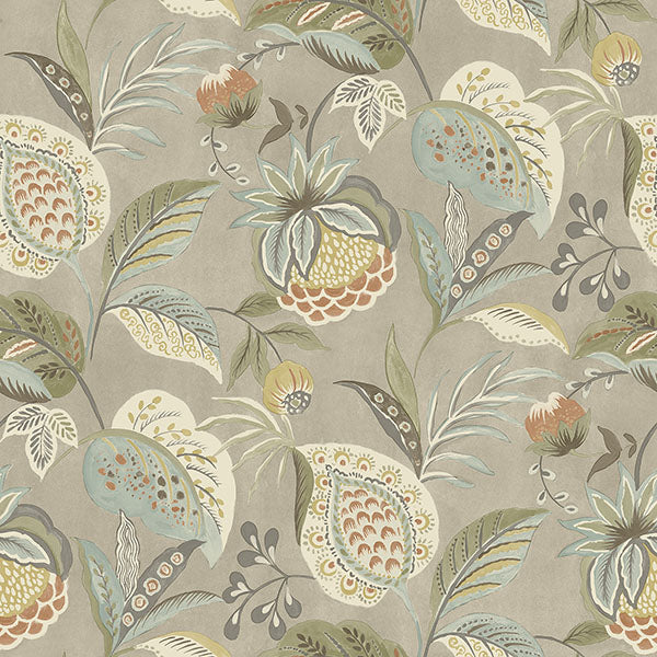 media image for Bohemian Taupe Jacobean Wallpaper 241