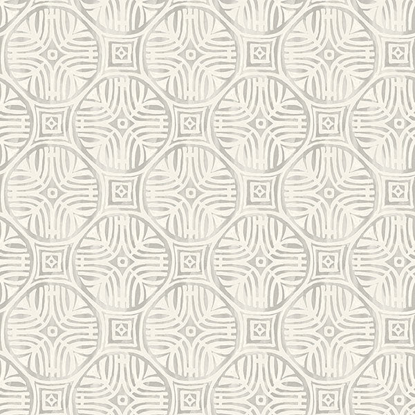 media image for Sandee Grey Medallion Wallpaper 25