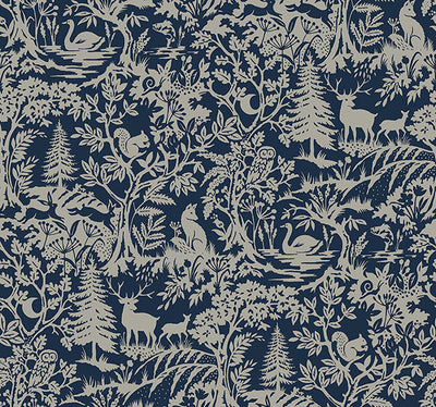 product image of Alrick Navy Forest Venture Wallpaper 557
