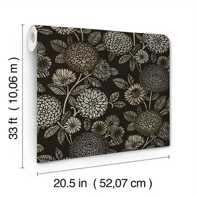 product image for Zalipie Black Floral Trail Wallpaper 75