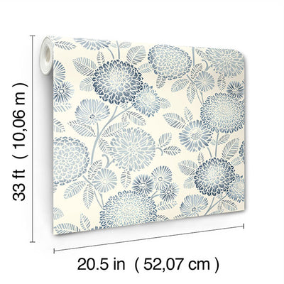 product image for Zalipie Blue Floral Trail Wallpaper 15