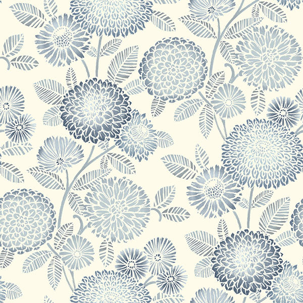 media image for Zalipie Blue Floral Trail Wallpaper 267