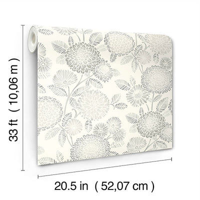 product image for Zalipie Grey Floral Trail Wallpaper 33