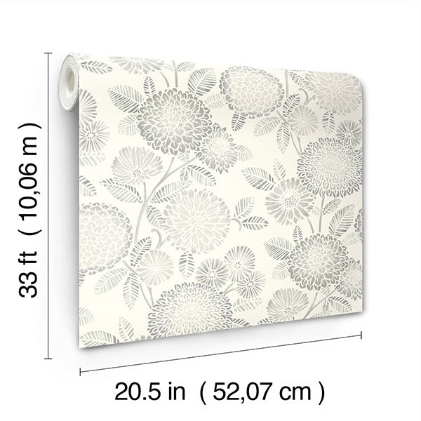 media image for Zalipie Grey Floral Trail Wallpaper 24