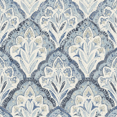 product image of Mimir Blue Quilted Damask Wallpaper 563