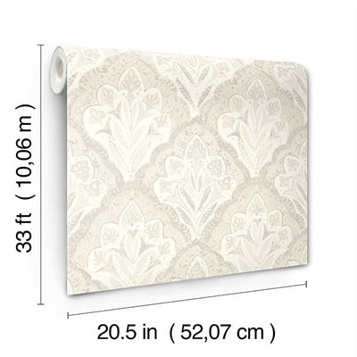 product image for Mimir Dove Quilted Damask Wallpaper 42