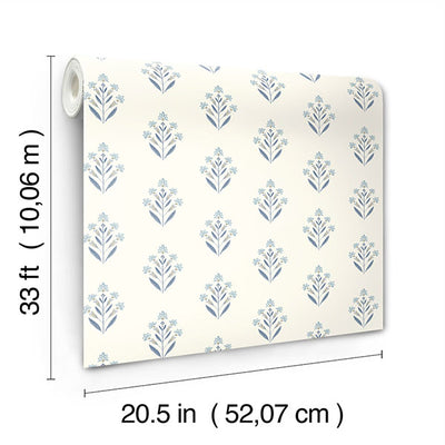 product image for Kova Blue Floral Crest Wallpaper 58