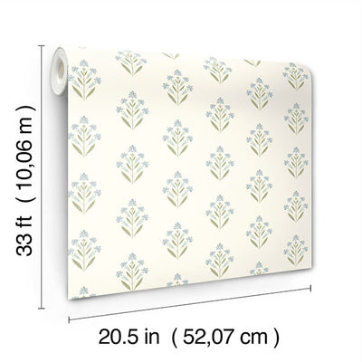 product image for Kova Aquamarine Floral Crest Wallpaper 16