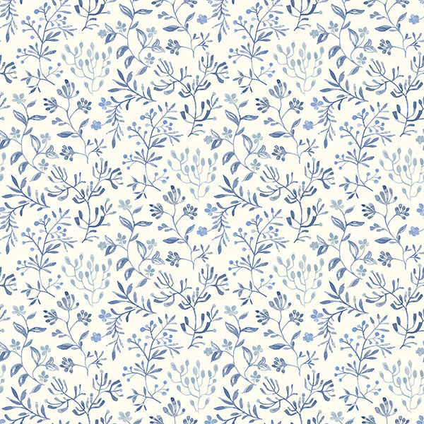 media image for Tarragon Blue Dainty Meadow Wallpaper 28