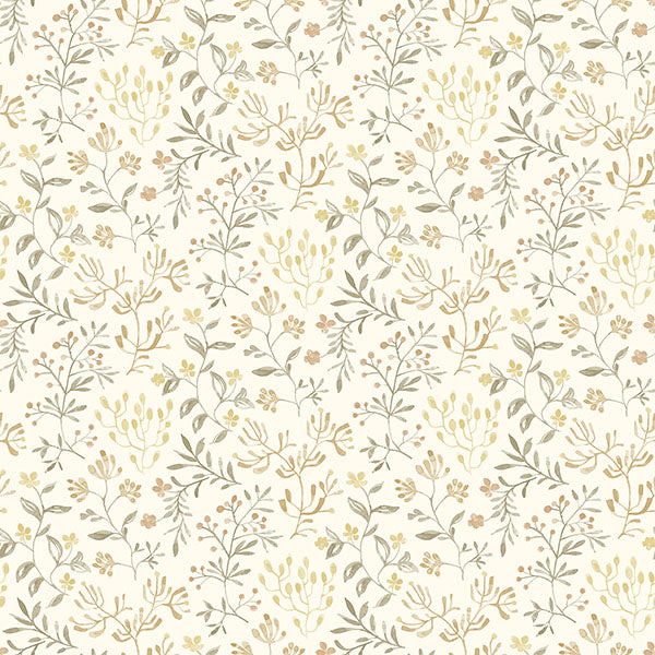 media image for Tarragon Honey Dainty Meadow Wallpaper 239