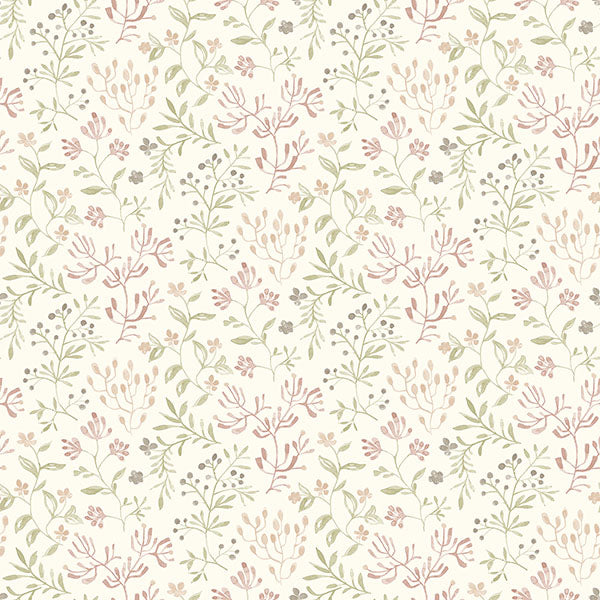 media image for Tarragon Blush Dainty Meadow Wallpaper 289