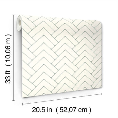 product image for Oswin Teal Tiered Herringbone Wallpaper 19