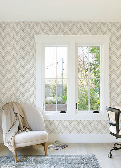 product image for Oswin Grey Tiered Herringbone Wallpaper 10