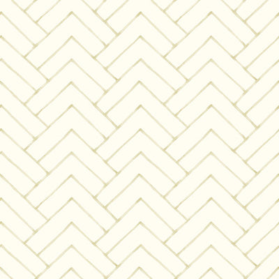 product image of Oswin Light Yellow Tiered Herringbone Wallpaper 555