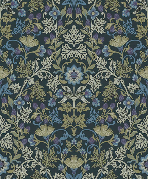 Shop Sample Lila Periwinkle Strawberry Floral Wallpaper from the Posy ...