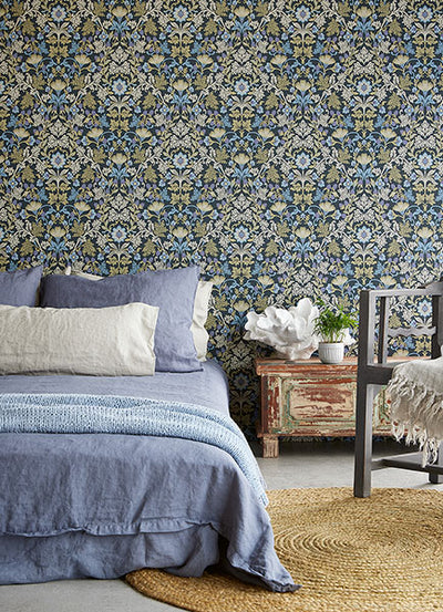 product image for Lila Periwinkle Strawberry Floral Wallpaper from the Posy Collection by Brewster 54