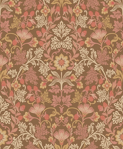 product image for Lila Pink Strawberry Floral Wallpaper from the Posy Collection by Brewster 38