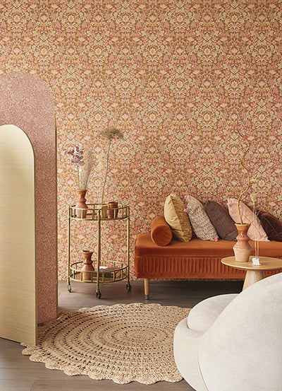 product image for Lila Pink Strawberry Floral Wallpaper from the Posy Collection by Brewster 79