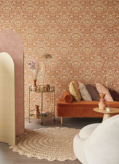 product image for Lila Pink Strawberry Floral Wallpaper from the Posy Collection by Brewster 41