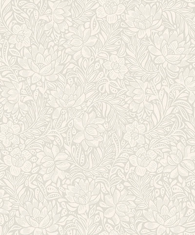 product image of Zahara Light Grey Floral Wallpaper from the Posy Collection by Brewster 557